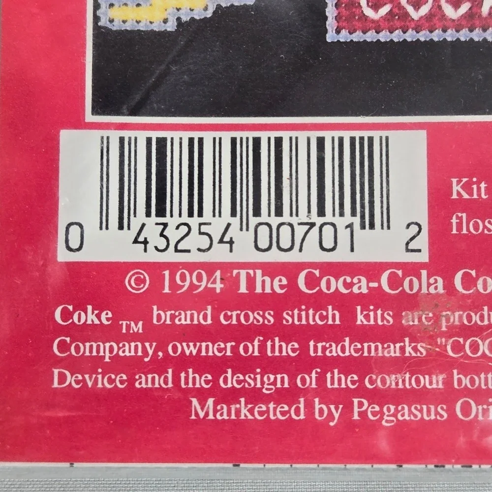 Coca-Cola Counted Cross Stitch Kit Skit Jumper Bear Vintage‎ 1994 3.25